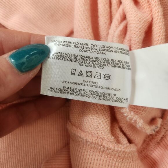 GAP Henley Crewneck Sweatshirt Pink Women's Size Medium - Picture 6 of 10